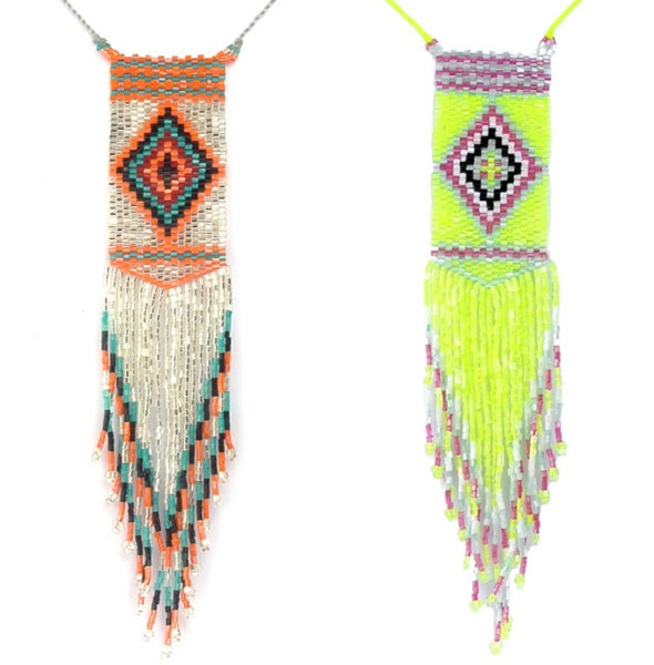 Ethnic glass bead necklace