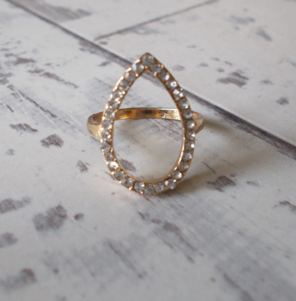 ICED Drop iced ring gold