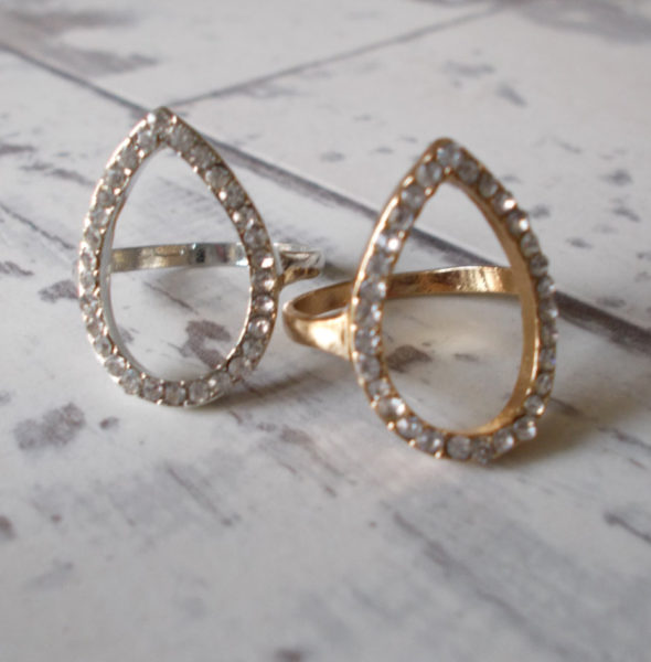 ICED Drop iced ring silver & gold