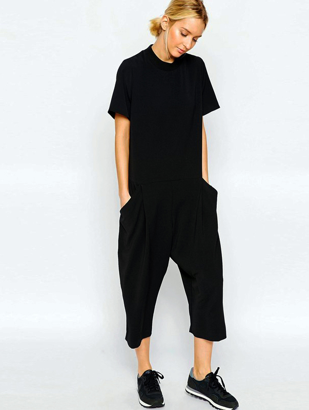 Casual Black Jumpsuit