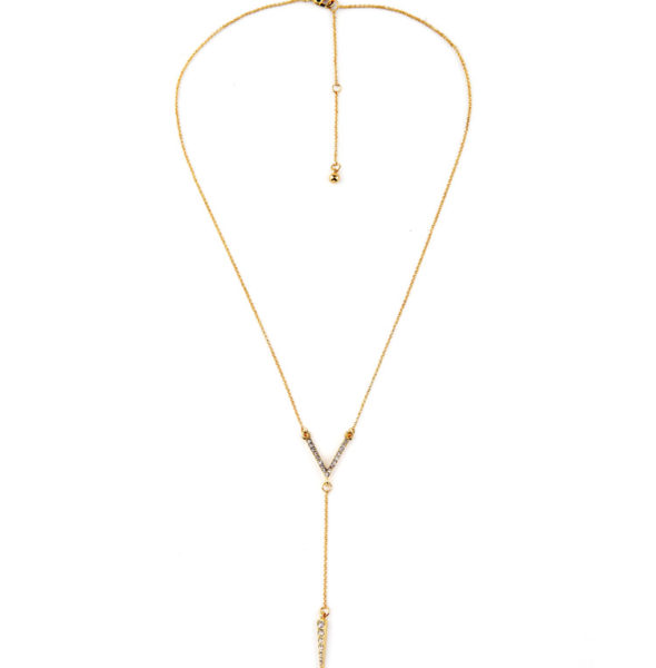 Y geometry-spike-bar-pendant-long-necklace