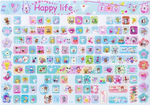 Kawaii Happy Life Keyboard Stickers – JuDeLovesYou