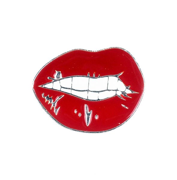 Hot lips pin close up