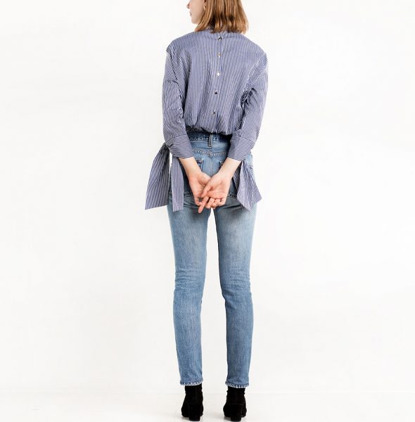 HDY-Haoduoyi-Sweet-Casual-Chic-Women-Tops-Sexy-Elegant-Back-Single-Breasted-Blouse-Autumn-Tie-Cuff-3