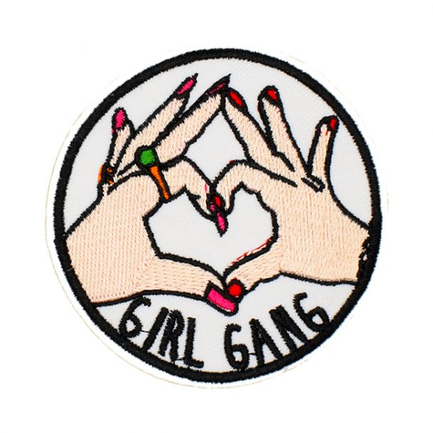 girl gang fabric - cute patches, Fabric